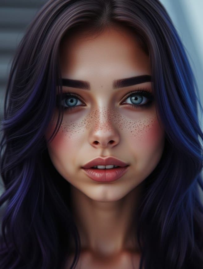 Woman with Freckles, Detailed Portrait