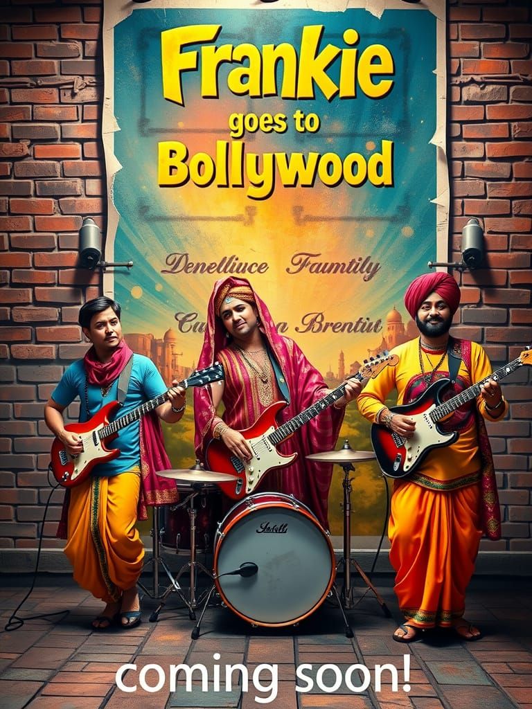 Indian Band in Bollywood Splash Art Style