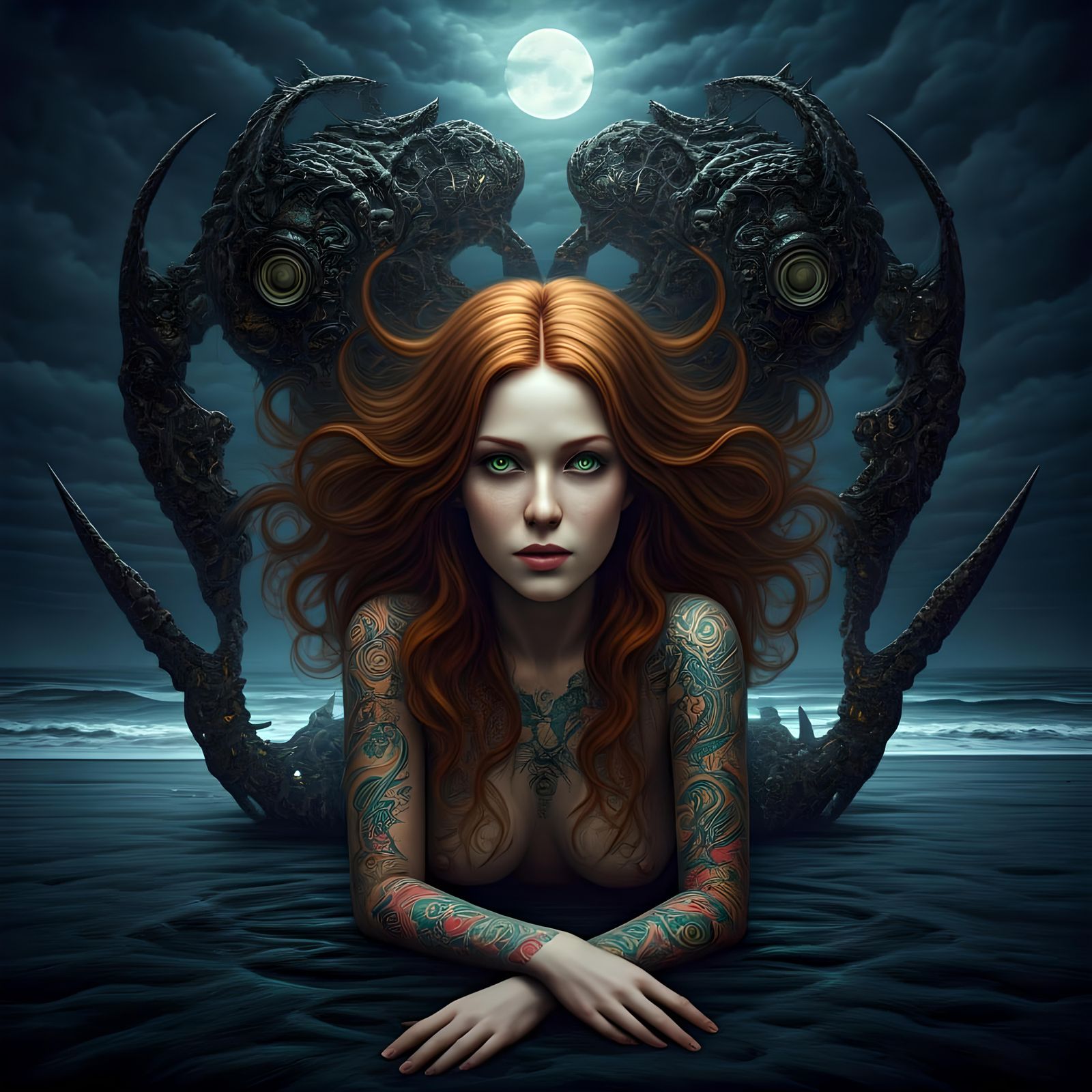 Surreal Multi-Exposure Portrait of a Woman on Beach