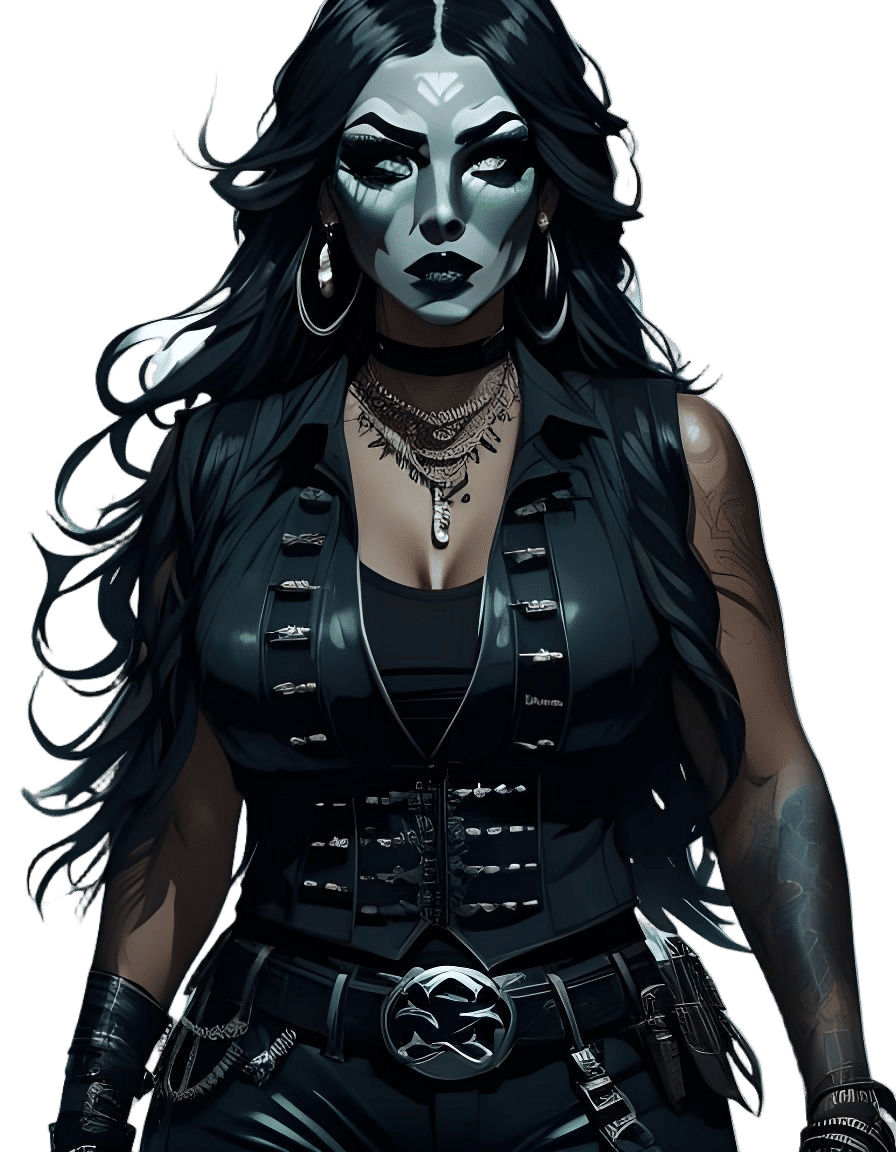 Glamorous Native Woman in Post Apocalyptic Cityscape