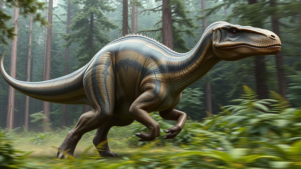 Dinosaur in a Dynamic Running Pose
