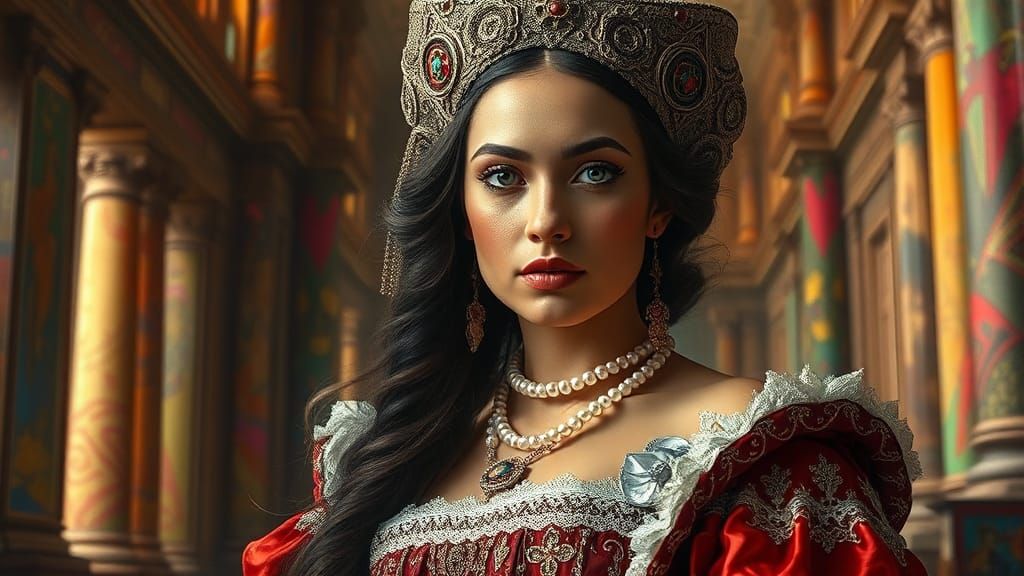 Renaissance Woman with Contemporary Twist in Hyperrealism