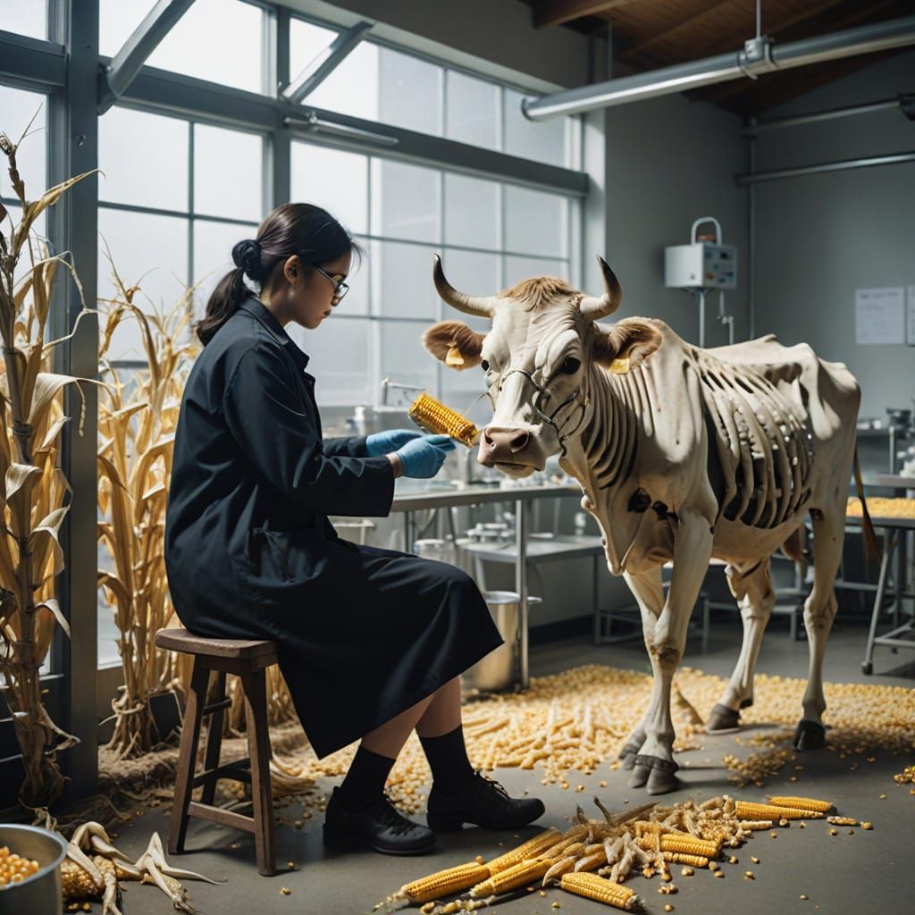 Scientist Feeds GM Corn to Cow Skeleton in Lab