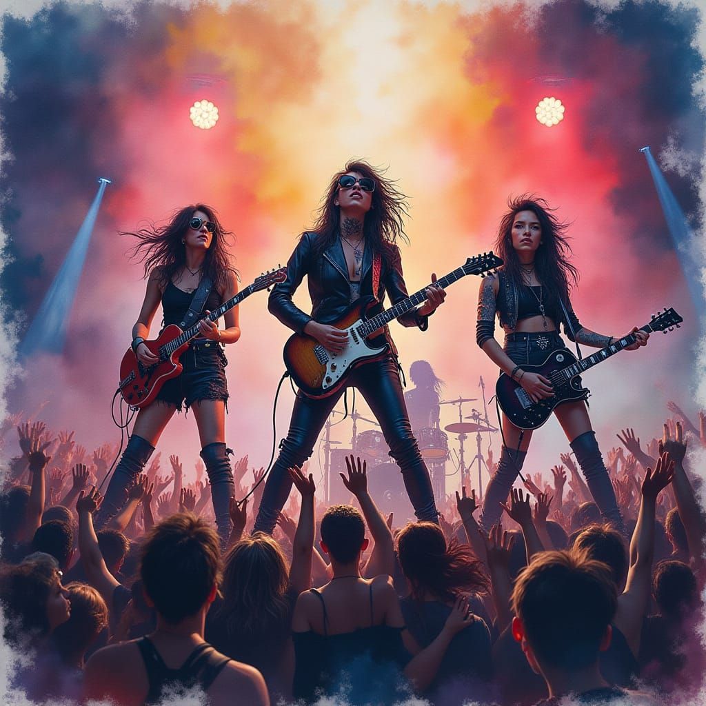 Epic 80s Style Grunge Band Rock Concert