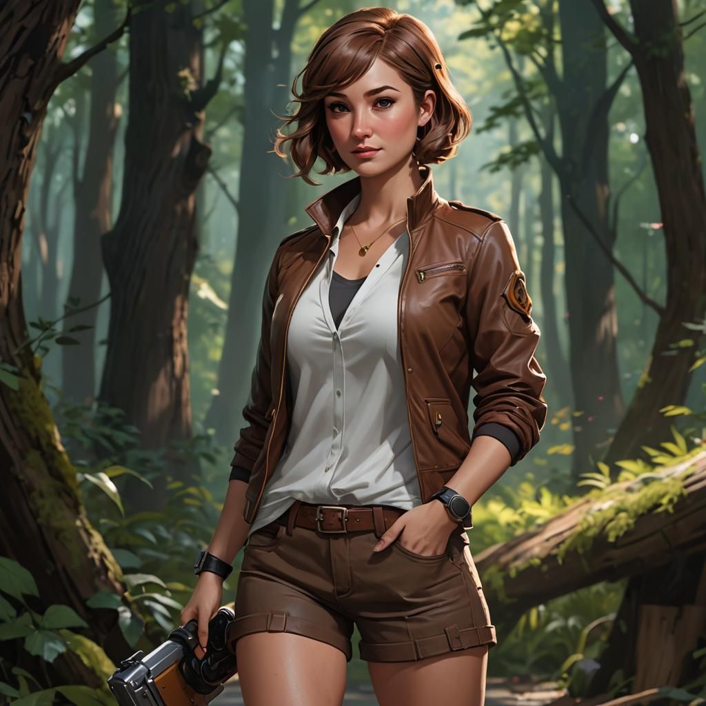 Squirrel Girl Portrait in Hyperdetailed Art Nouveau Style