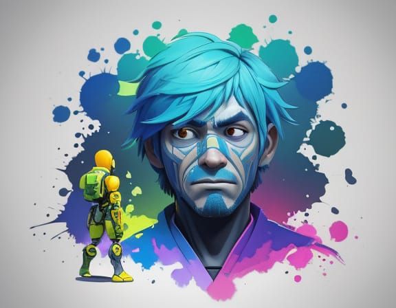 Warm Hand on Cheek in Biopunk Watercolor Style