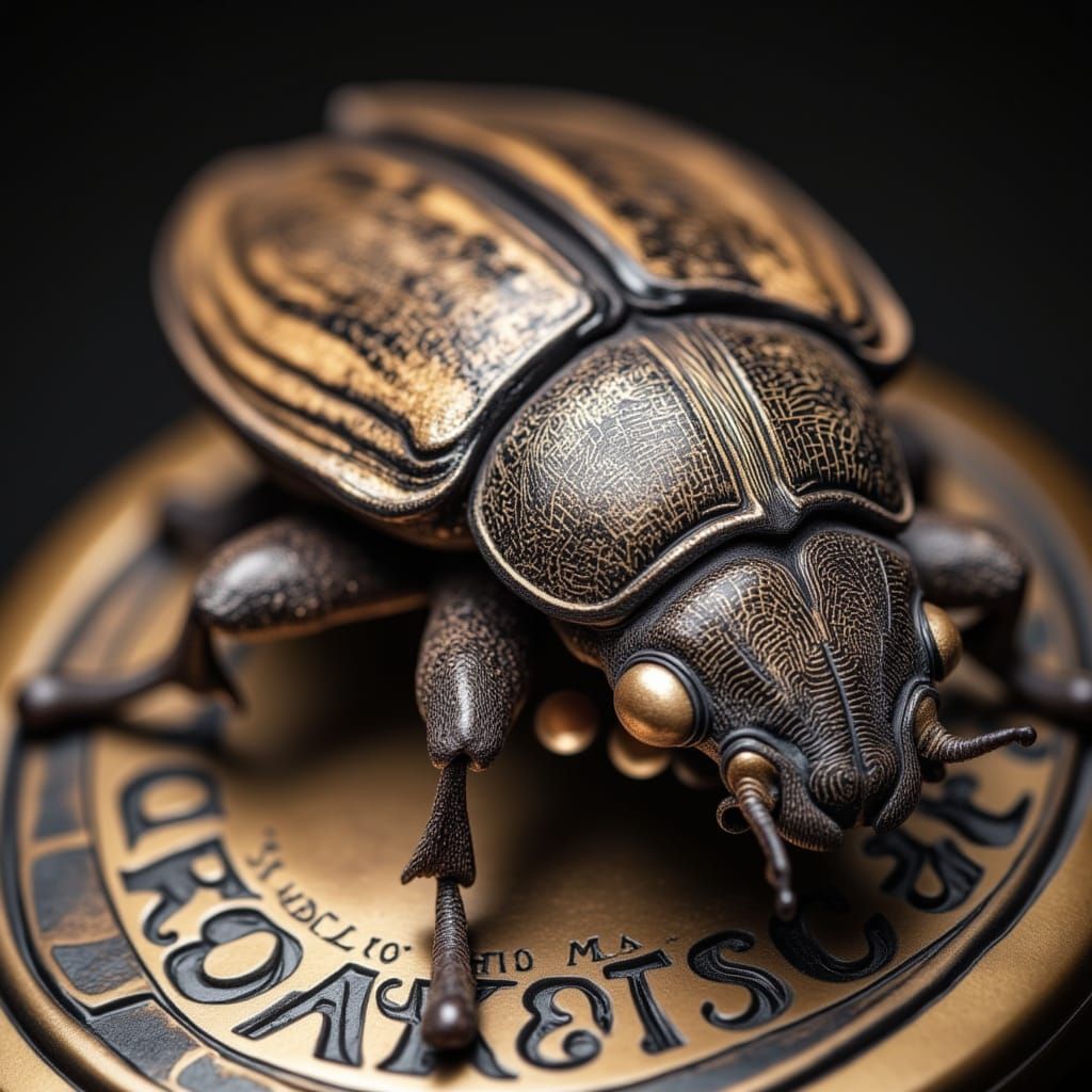 Ethereal Duskbeetle on Vintage Signet Ring
