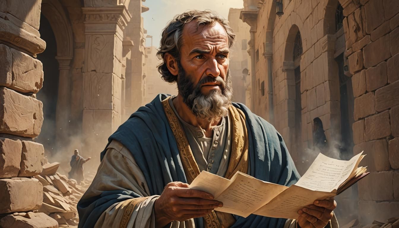 Apostle Paul Delivers Letter: Hebrew Biblical Style