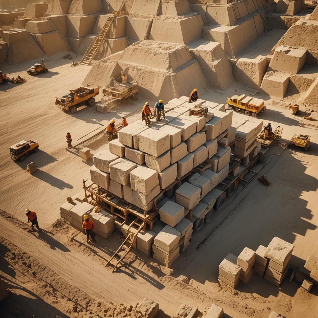 Pyramid Construction: Ancient Egypt in Cinematic Lighting