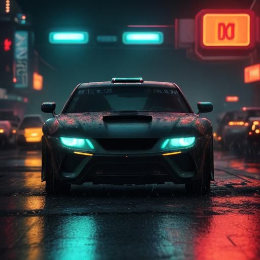 Futuristic Street Racers in a Neon City
