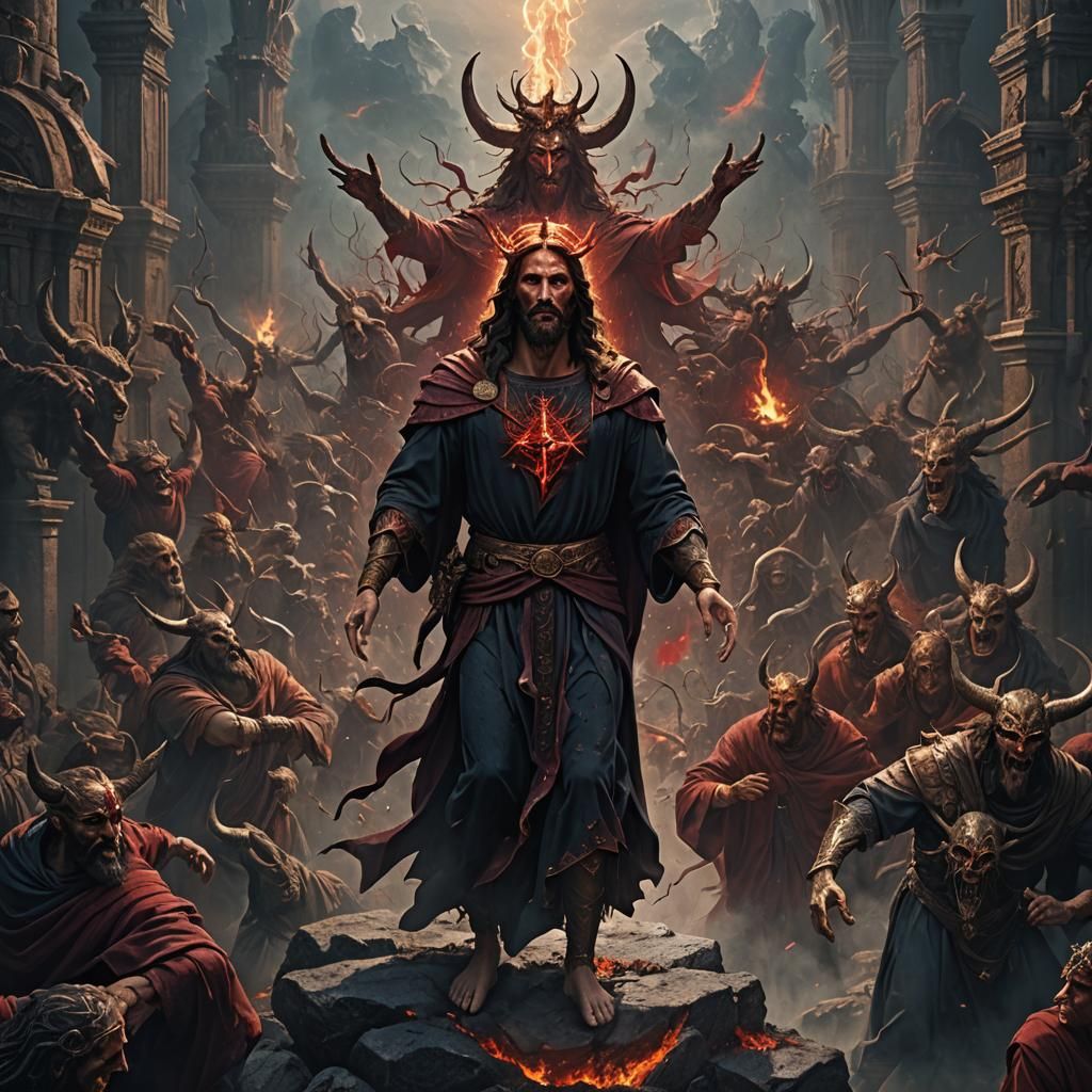 Jesus as Satan: Detailed Matte Painting