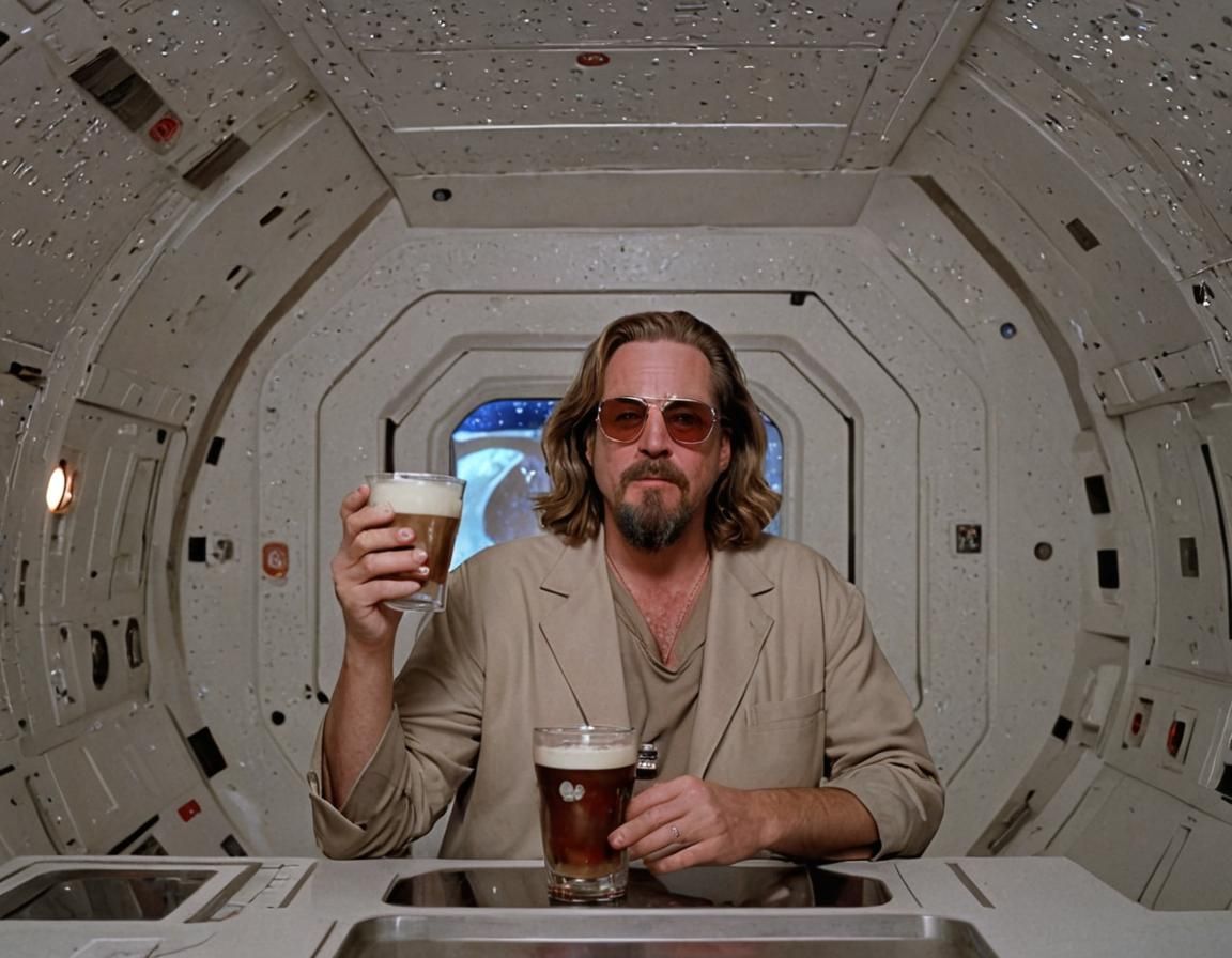 The Big Lebowski in Space with White Russian