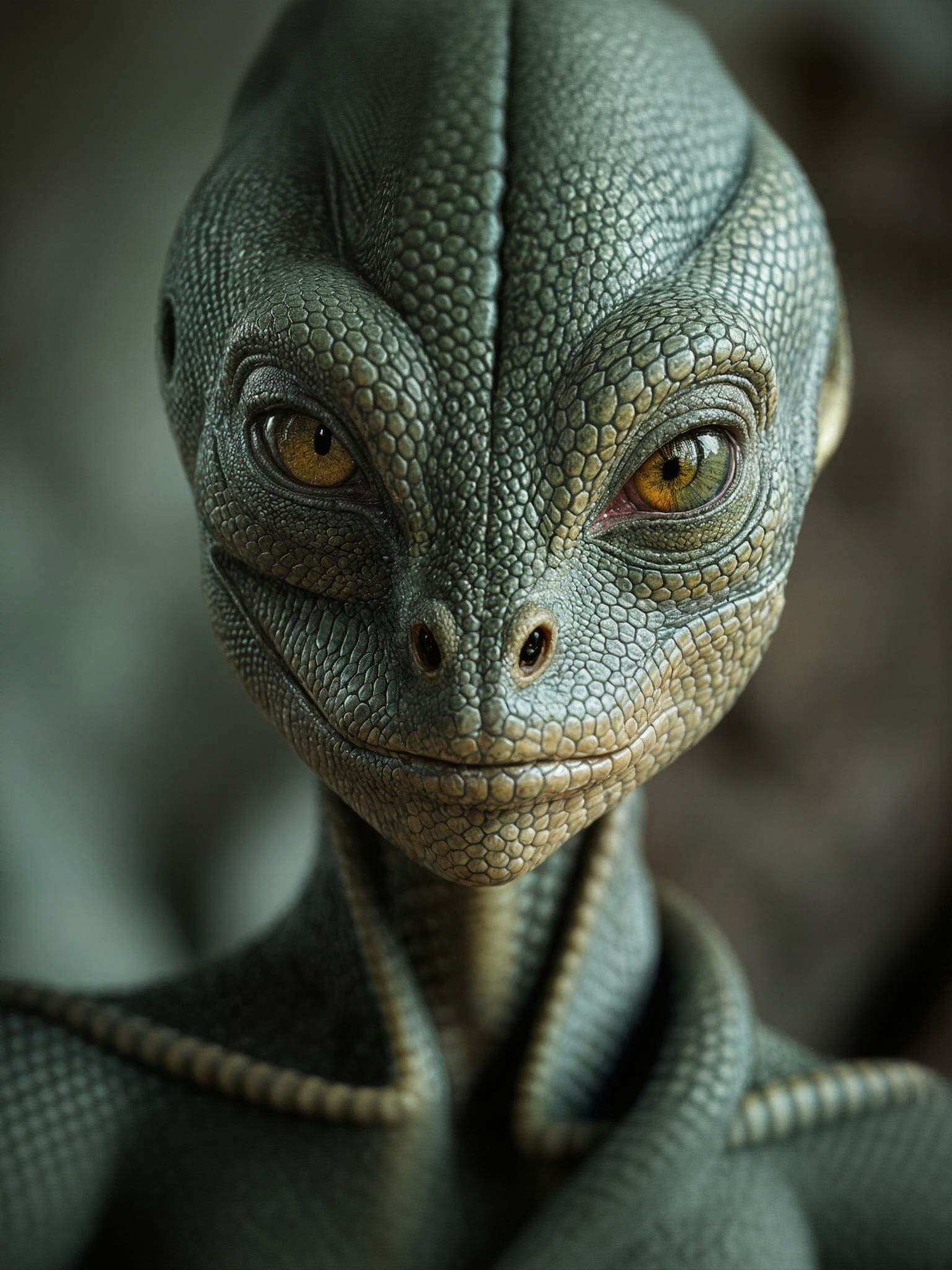 Beautiful Alien Woman with Lizard Skin and Snake Eyes
