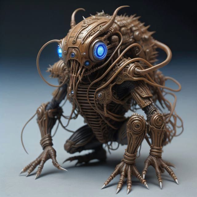 Full Body of Eldritch Blue Eyed Insectoid Stalker Organism