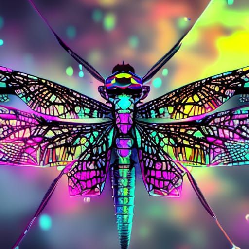 Cyberpunk dragonfly