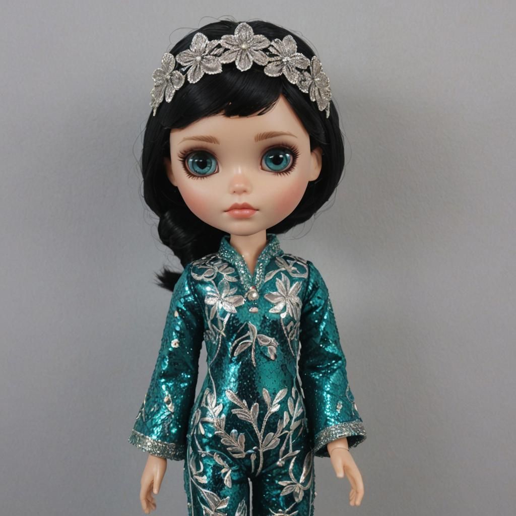 Blythe Doll Portrait in Audrey Kawasaki Style