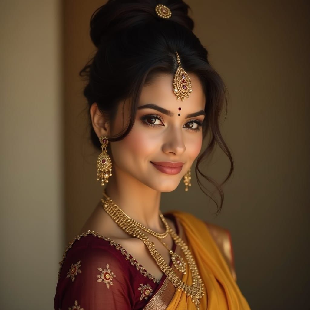 Elegant South Asian Woman in Traditional Attire