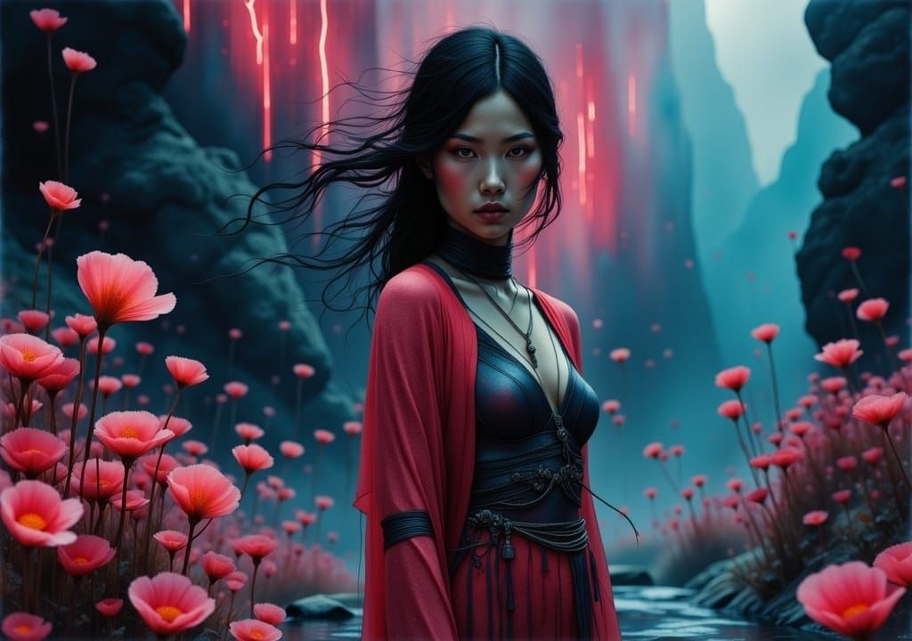 Underwater Warrior Woman in Sci-Fi Realism