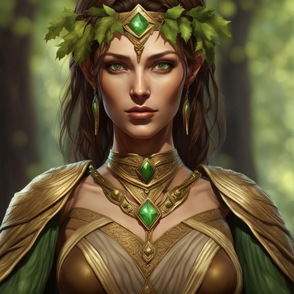 Priestess of Nature Portrait in Photorealistic Style