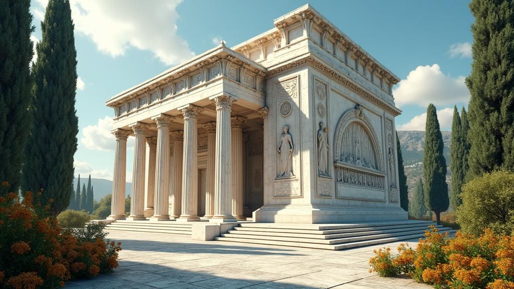 Mausoleum at Halicarnassus: Ancient Greek Mythology Art