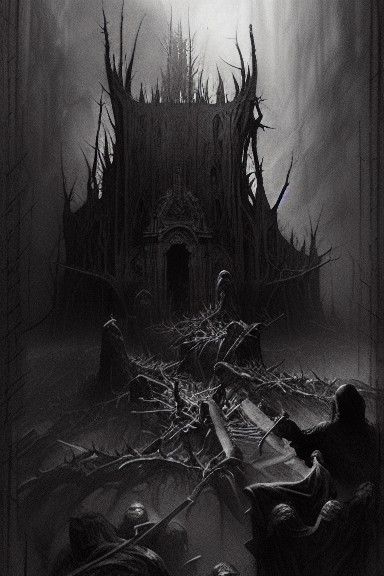 The Book of Evil: Sinister Charcoal Drawing