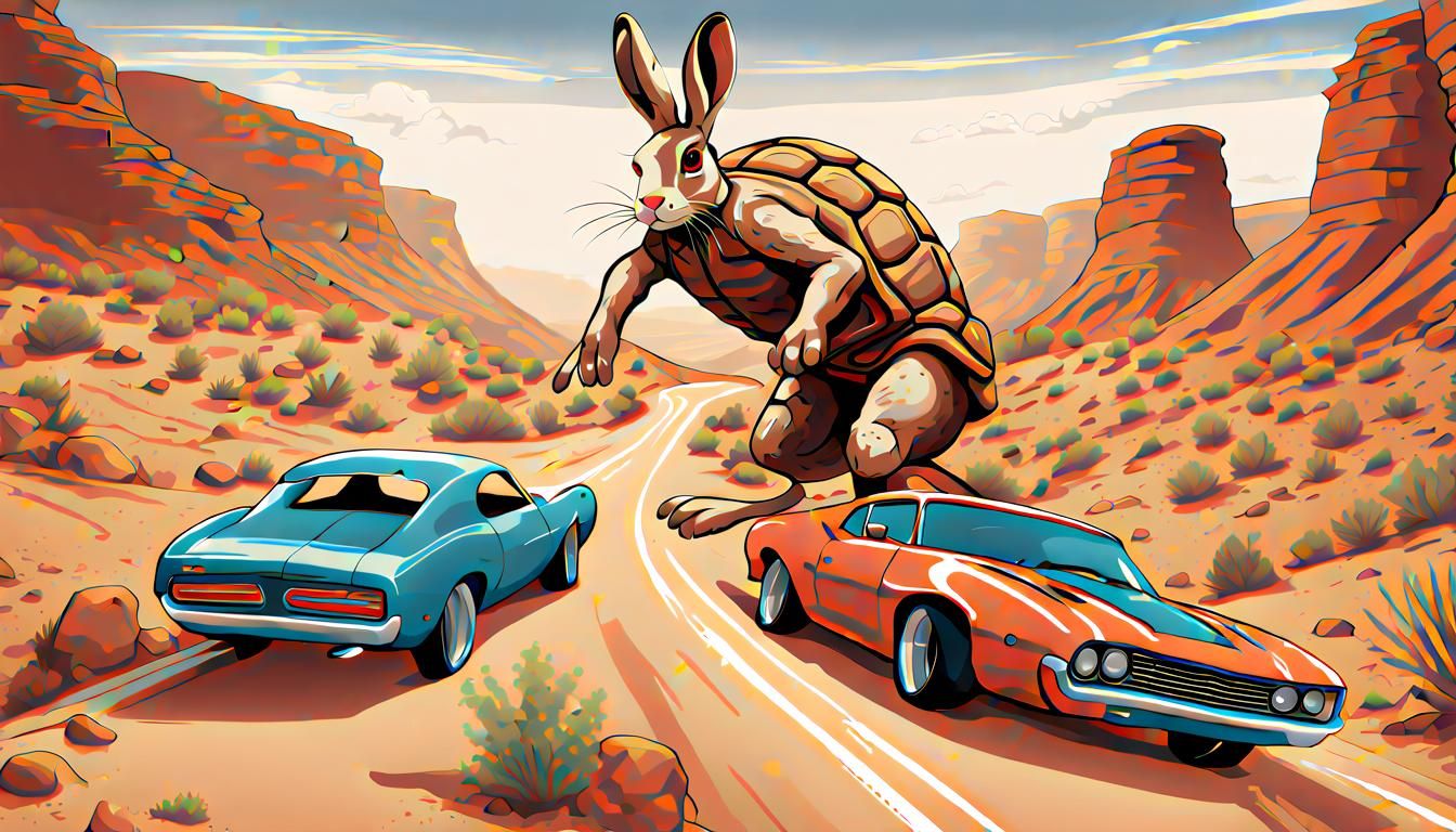 Hare and Tortoise Muscle Car Desert Race