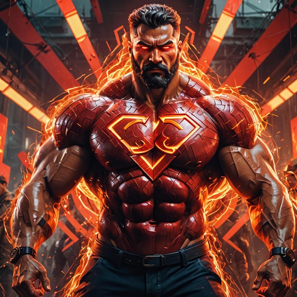 Communism God Portrait in Double Exposure