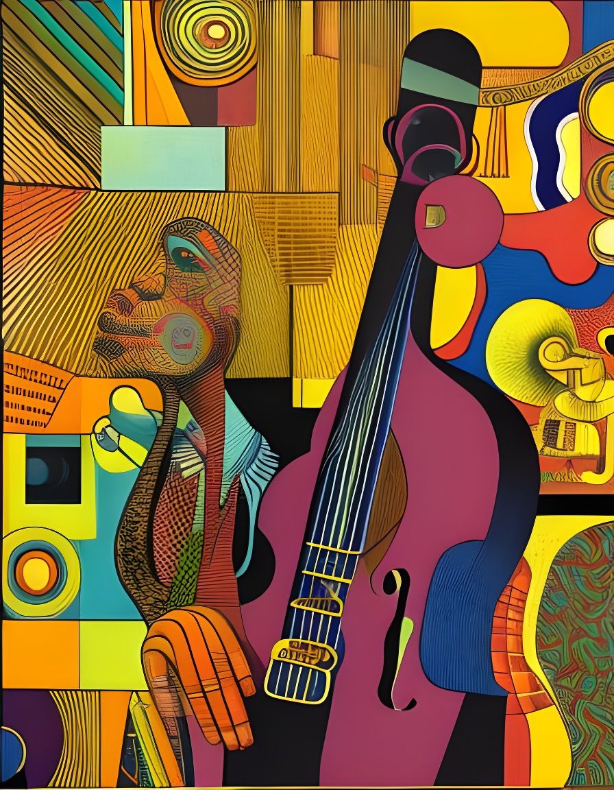 John Coltrane Jazz Portrait in Post-Impressionist Style