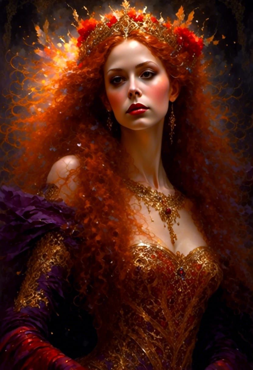 Fantasy Ballerina with Jeweled Corset in Dark Concept Art