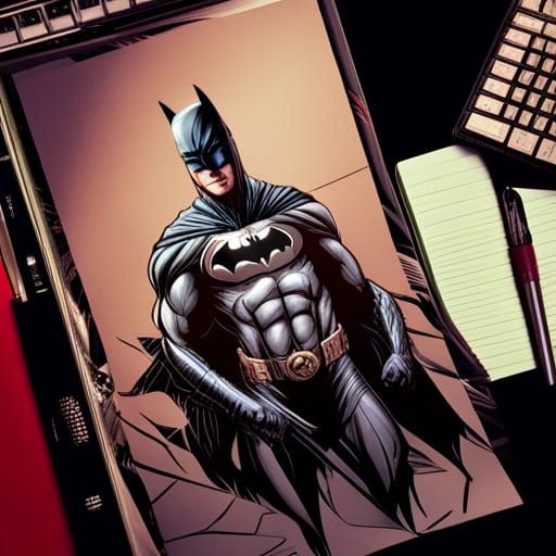 Jensen Ackles as Batman in Comic Book Style