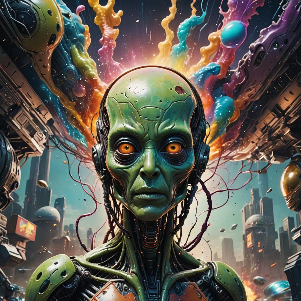 Alien Invasion Art: A Hyperrealistic Tribute to Earth's Hidd...