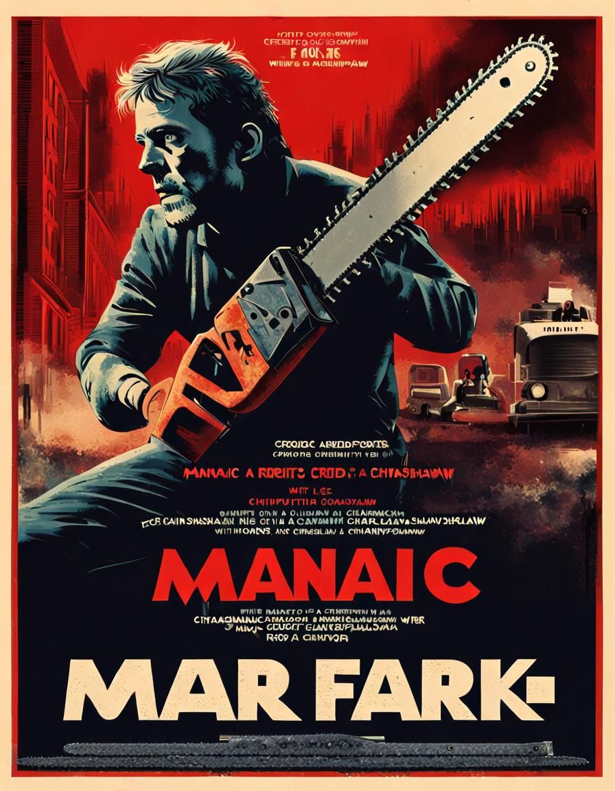 Modern Horror Movie Poster: Maniac with Chainsaw