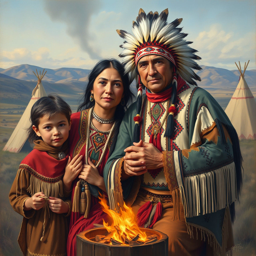 Native American Family Celebrates Heritage in Traditional Ca...
