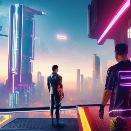 Tron Falls Into Cyberpunk Cityscape