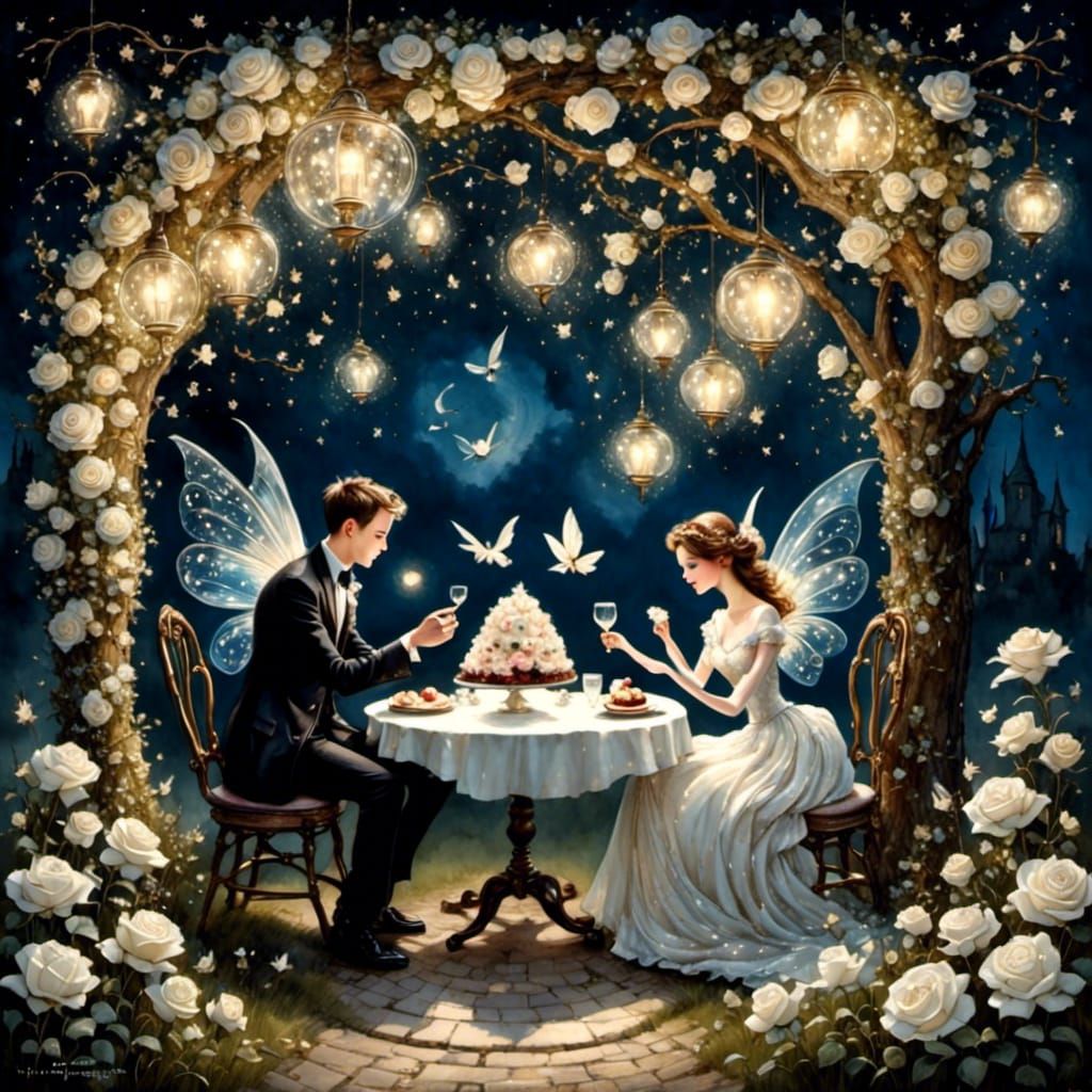 Romantic Fairy Couple's Valentine's Dinner Date