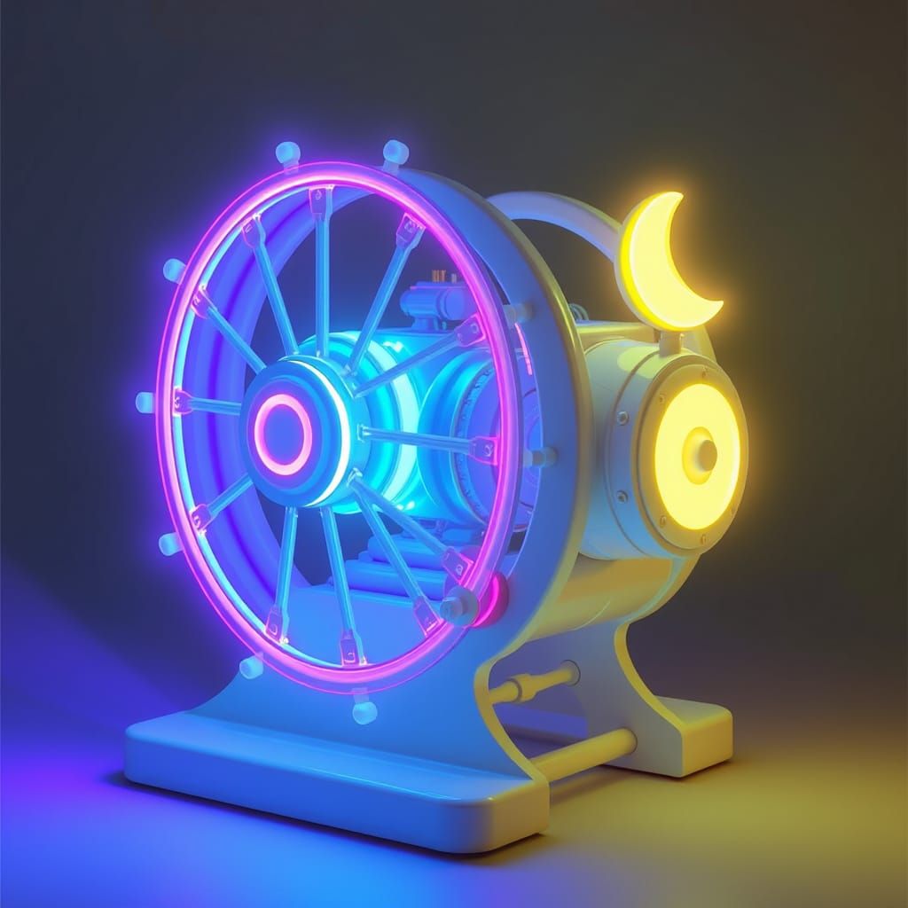 Abstract Fluorescent Lullaby Engine Creation