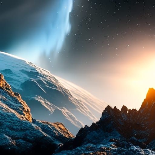 Comet in Space: Epic Digital Matte Painting