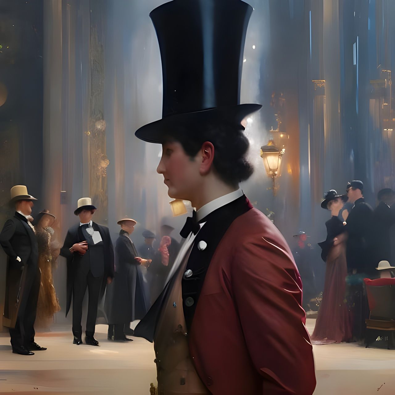 A tall top hat at the opera