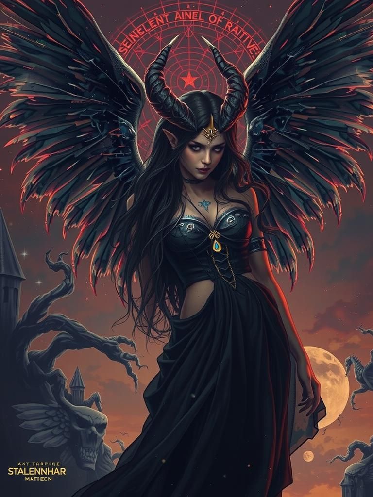 Demonic Angel in Dark Surrealist Style