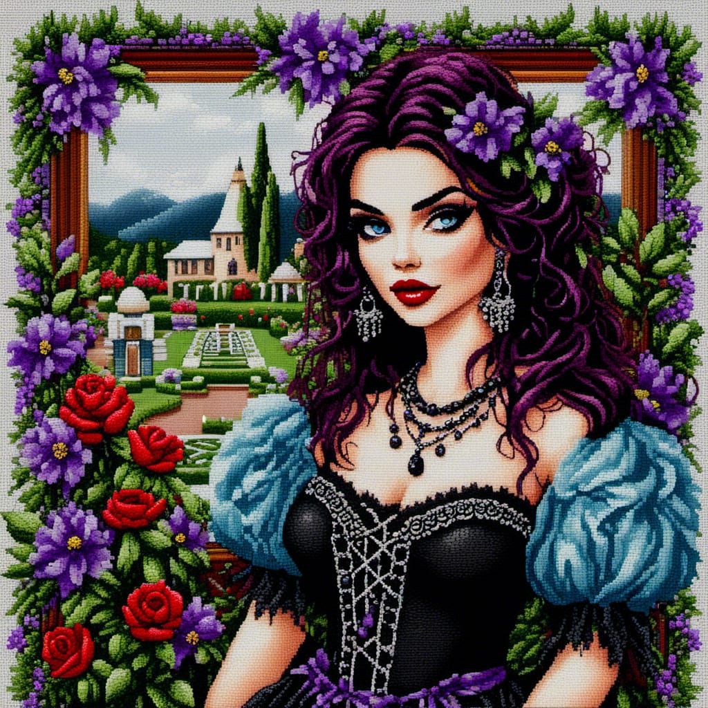 <lora:Cross Stitch:0.33> Beautiful stunning cross stitch,
dr...