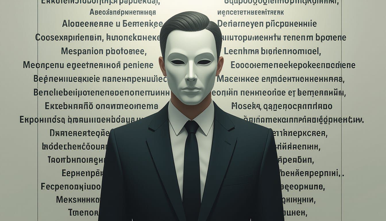 Masked Figure Behind Lies: Digital Art