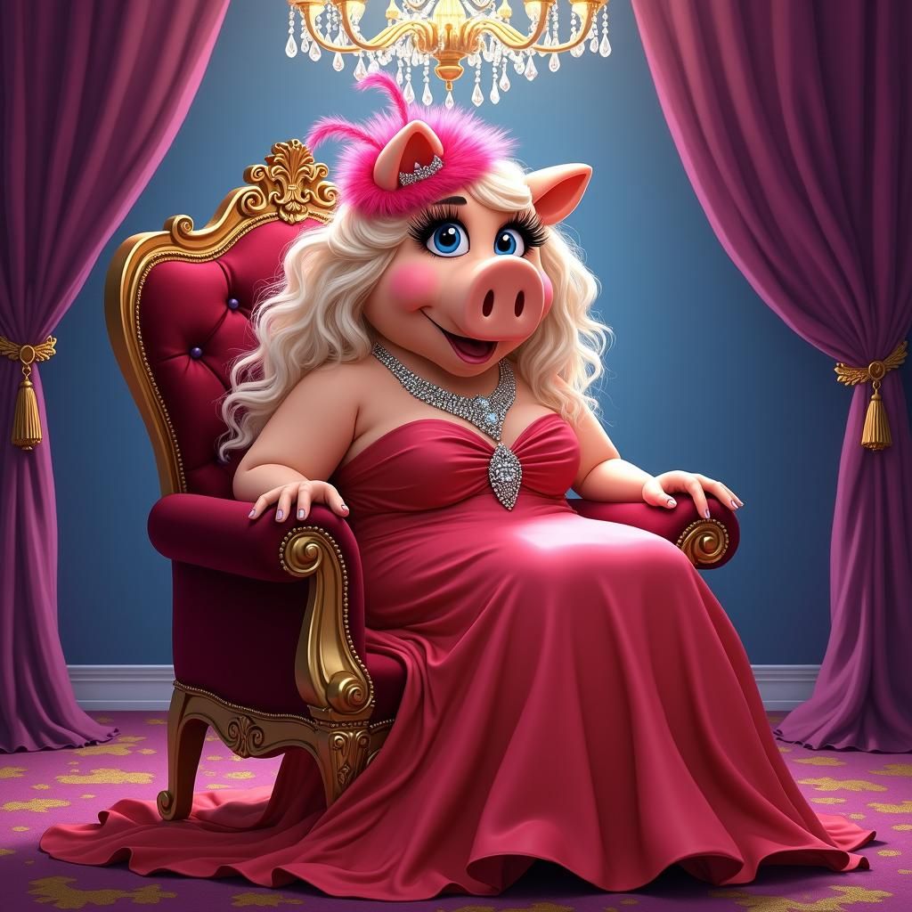 Heidi Gardner as Ms. Piggy, Painterly Illustration