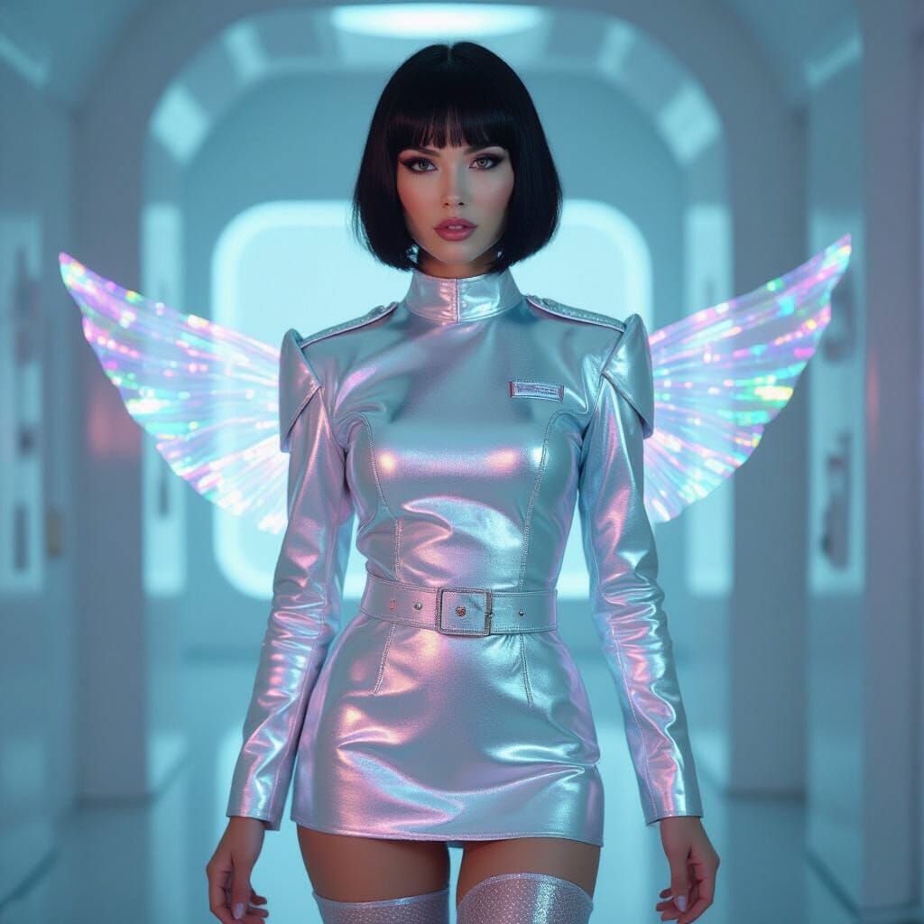 Dakini Spirit Guide in Futuristic Retro Style