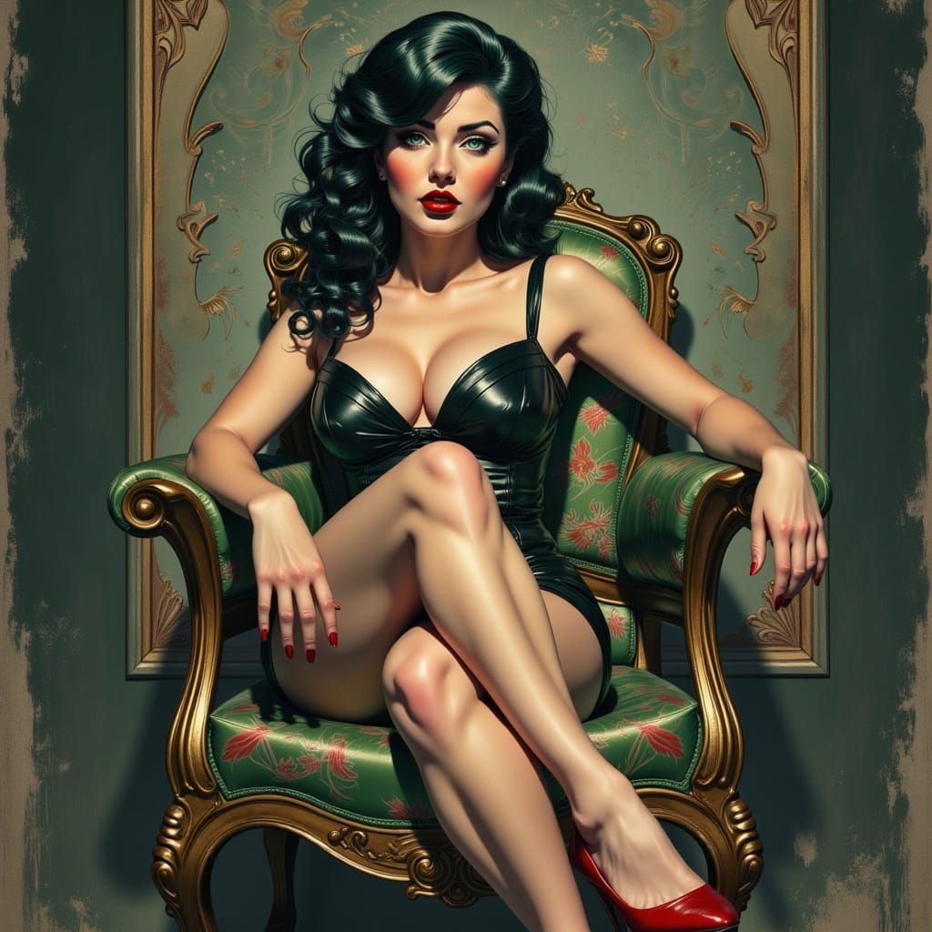 Sultry Dark-Haired Siren Exudes Seduction