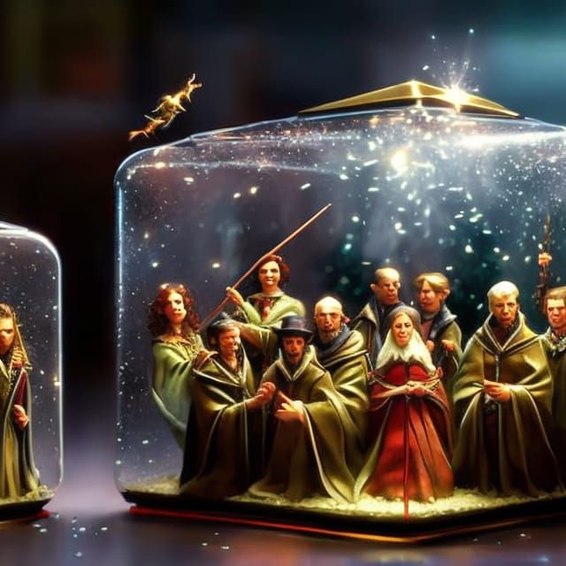 Harry Potter Cast as Christmas Gift in Glass Box