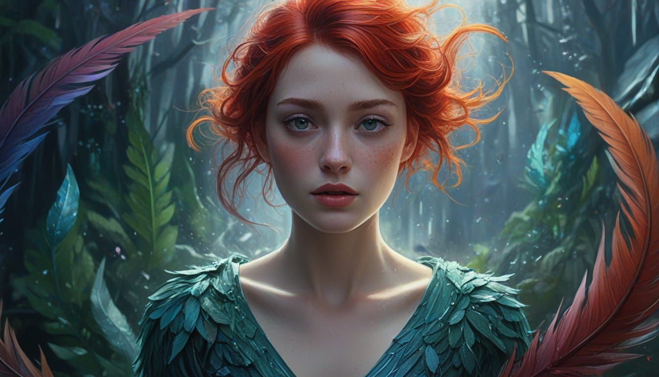 Ethereal Goddess Emerge from Gothic Mist in Muted Jewel Tone...