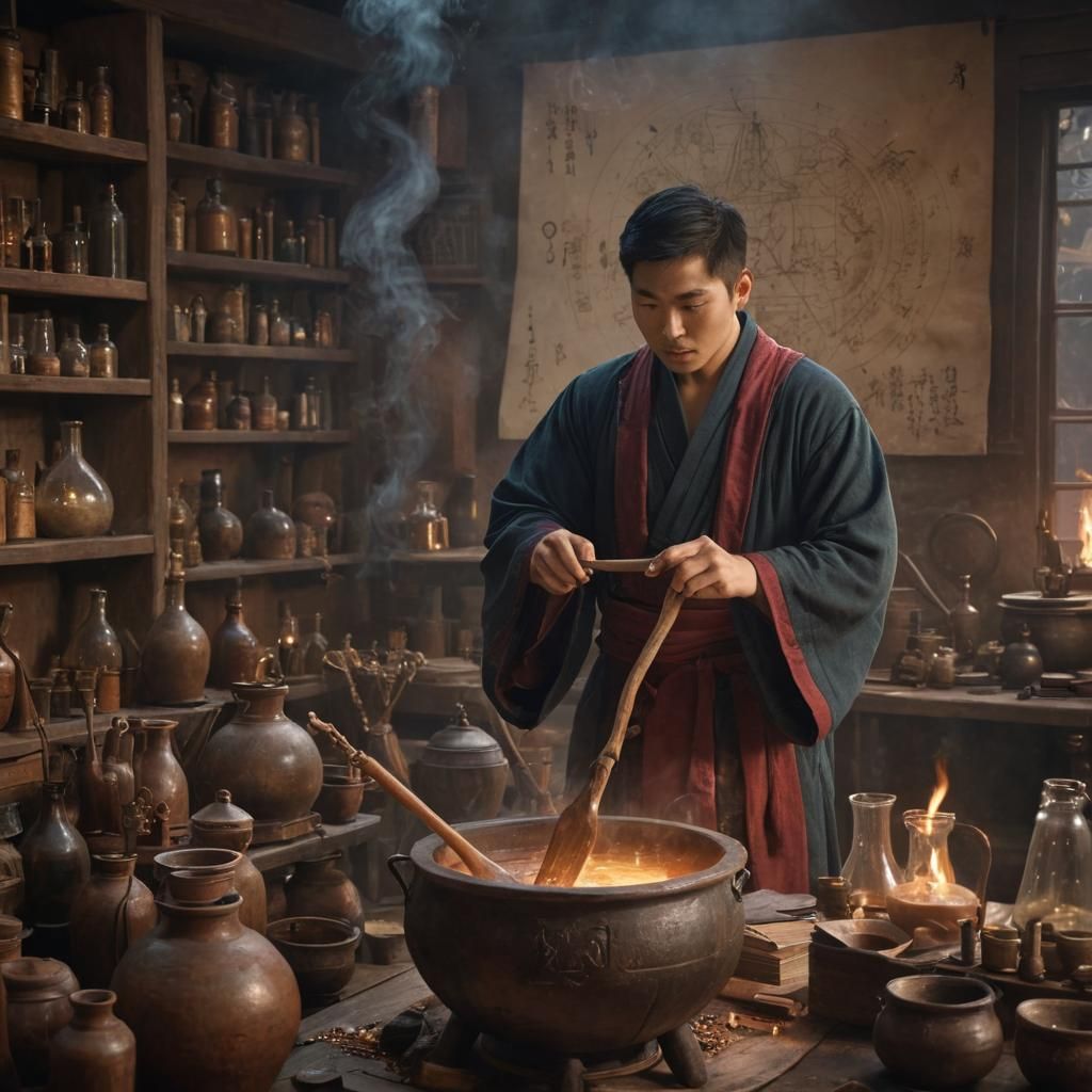 Ancient Alchemist Unlocks Mystical Secrets in a Laboratory o...