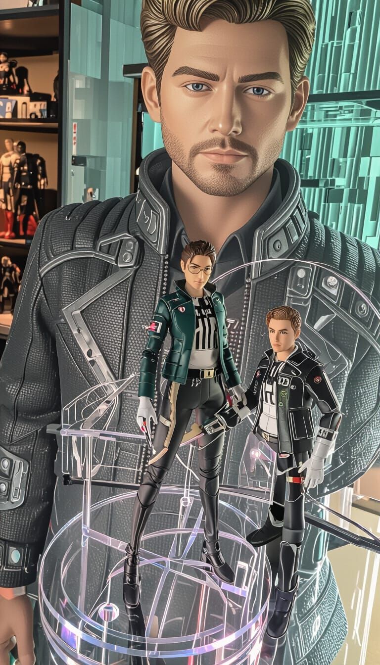 Collectible Figure in Modern Studio, Realistic Style