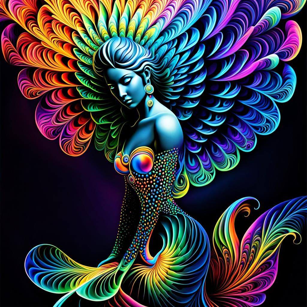 Psychedelic Fractal Geometry Inspired by Angel Numbers