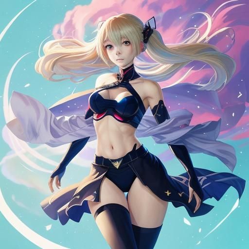 Anime-Style Nude Woman: Manga Key Visual